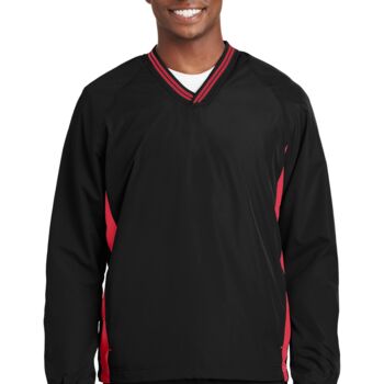 Tipped V Neck Raglan Wind Shirt Thumbnail