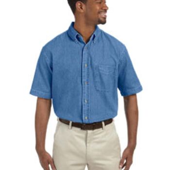 Men's Short-Sleeve Denim Shirt Thumbnail