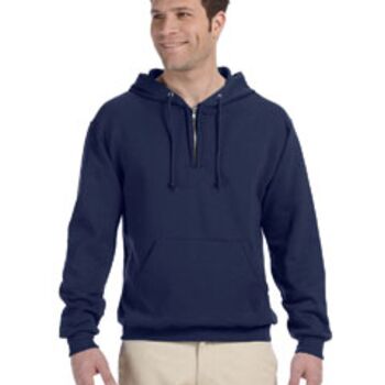 Adult NuBlend® Fleece Quarter-Zip Pullover Hooded Sweatshirt Thumbnail
