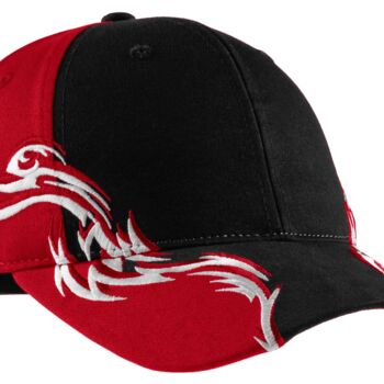 Colorblock Racing Cap with Flames Thumbnail