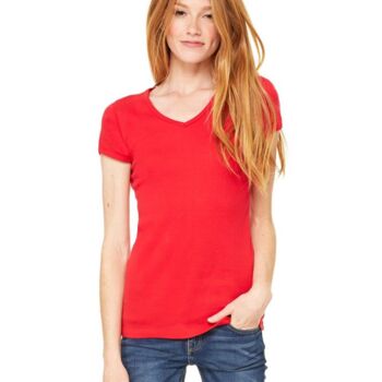 Women's Baby Rib Short Sleeve V-Neck Tee Thumbnail
