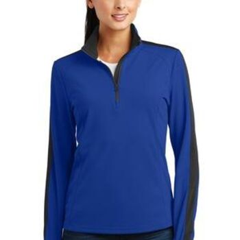 Ladies Sport Wick &#174; Textured Colorblock 1/4 Zip Pullover Thumbnail