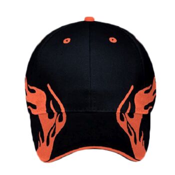 OTTO Flame Pattern Brushed Cotton Twill Sandwich Visor Six Panel Low Profile Baseball Cap Thumbnail