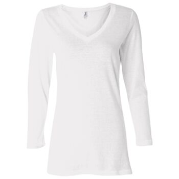 Missy Three-Quarter Sleeve Jersey V-Neck Tee Thumbnail