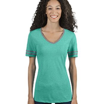 Ladies' TRI-BLEND Varsity V-Neck T-Shirt Thumbnail