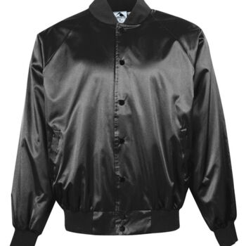 Satin Baseball Jacket with Solid Trim Thumbnail