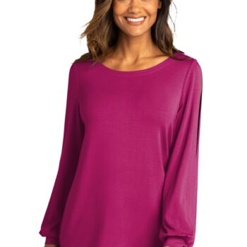 Women's Luxe Knit Jewel Neck Top Thumbnail